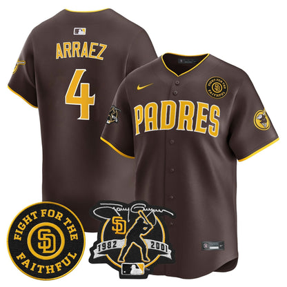 Padres Tony Gwynn & Faithful Patch Vapor Premier Limited Jersey – All Stitched