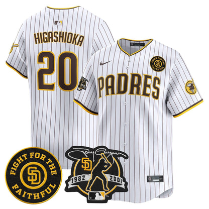 Padres Tony Gwynn & Faithful Patch Vapor Premier Limited Jersey – All Stitched