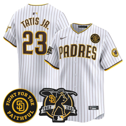 Padres Tony Gwynn & Faithful Patch Vapor Premier Limited Jersey – All Stitched