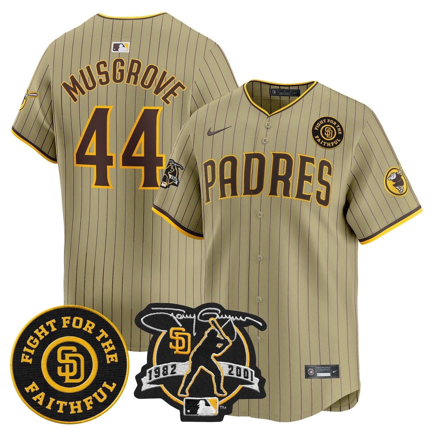 Padres Tony Gwynn & Faithful Patch Vapor Premier Limited Jersey – All Stitched