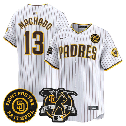Padres Tony Gwynn & Faithful Patch Vapor Premier Limited Jersey – All Stitched