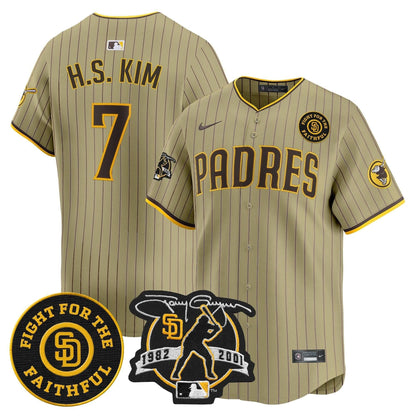Padres Tony Gwynn & Faithful Patch Vapor Premier Limited Jersey – All Stitched