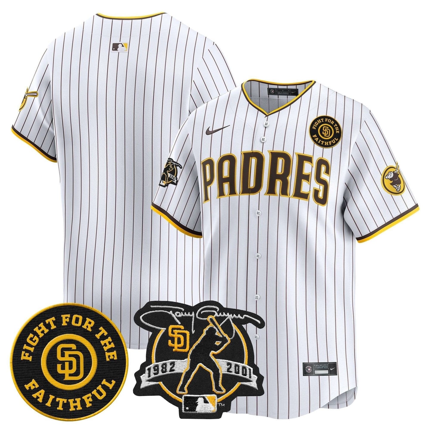 Padres Tony Gwynn & Faithful Patch Vapor Premier Limited Jersey – All Stitched