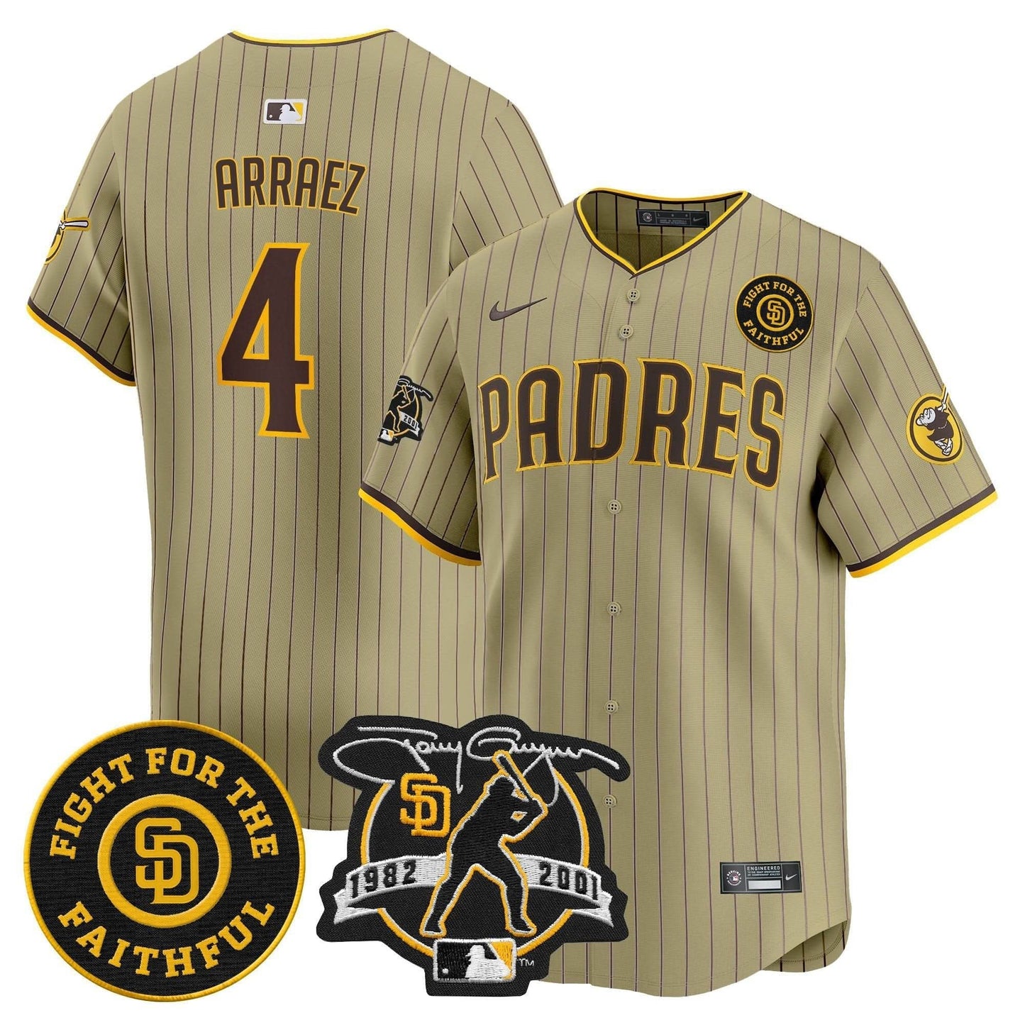 Padres Tony Gwynn & Faithful Patch Vapor Premier Limited Jersey – All Stitched