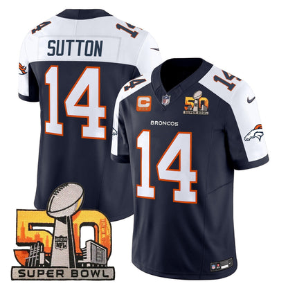 DEN Super Bowl 50 Patch Vapor Limited Jersey - All Stitched