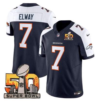 DEN Super Bowl 50 Patch Vapor Limited Jersey - All Stitched