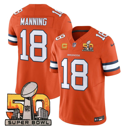 DEN Super Bowl 50 Patch Vapor Limited Jersey - All Stitched