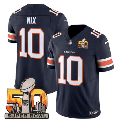 DEN Super Bowl 50 Patch Vapor Limited Jersey - All Stitched
