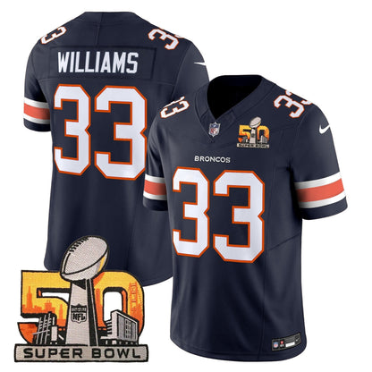 DEN Super Bowl 50 Patch Vapor Limited Jersey - All Stitched