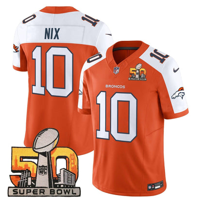 DEN Super Bowl 50 Patch Vapor Limited Jersey - All Stitched