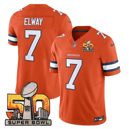 DEN Super Bowl 50 Patch Vapor Limited Jersey - All Stitched