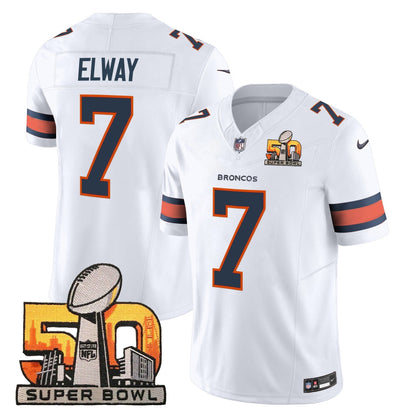 DEN Super Bowl 50 Patch Vapor Limited Jersey - All Stitched