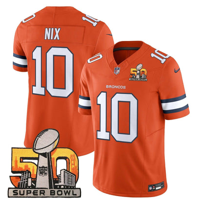 DEN Super Bowl 50 Patch Vapor Limited Jersey - All Stitched