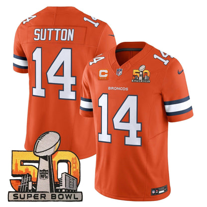 DEN Super Bowl 50 Patch Vapor Limited Jersey - All Stitched