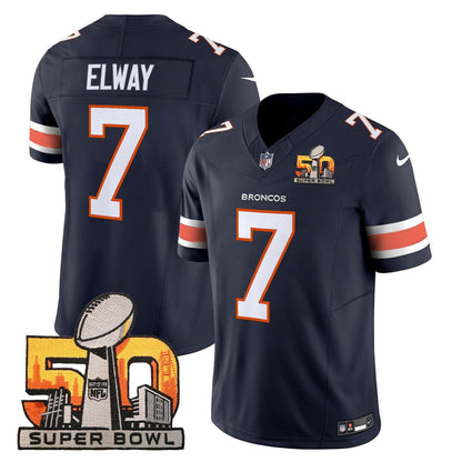 DEN Super Bowl 50 Patch Vapor Limited Jersey - All Stitched