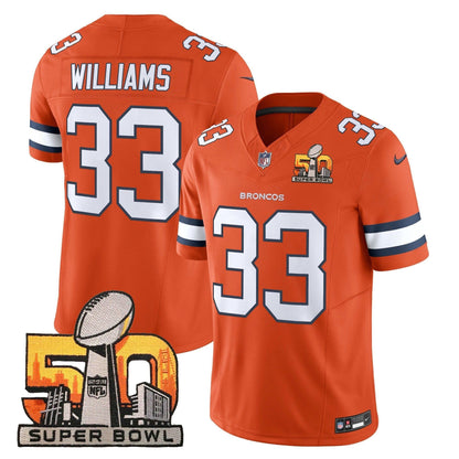 DEN Super Bowl 50 Patch Vapor Limited Jersey - All Stitched