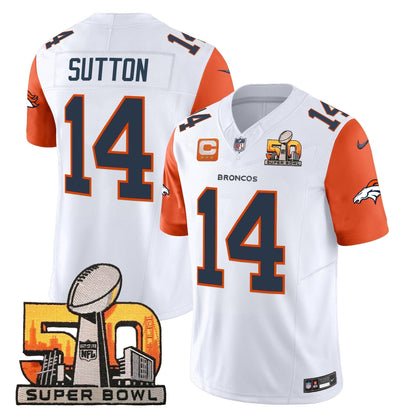DEN Super Bowl 50 Patch Vapor Limited Jersey - All Stitched