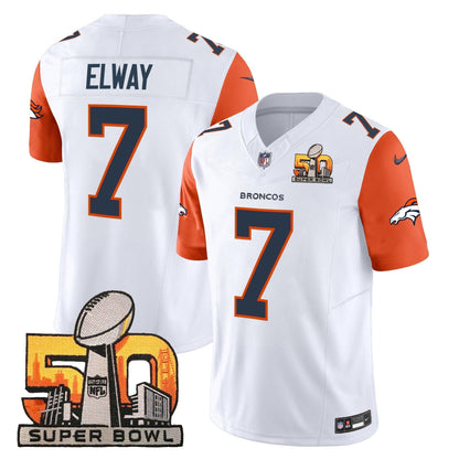DEN Super Bowl 50 Patch Vapor Limited Jersey - All Stitched