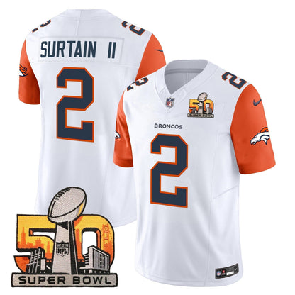 DEN Super Bowl 50 Patch Vapor Limited Jersey - All Stitched