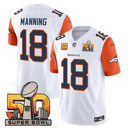 DEN Super Bowl 50 Patch Vapor Limited Jersey - All Stitched