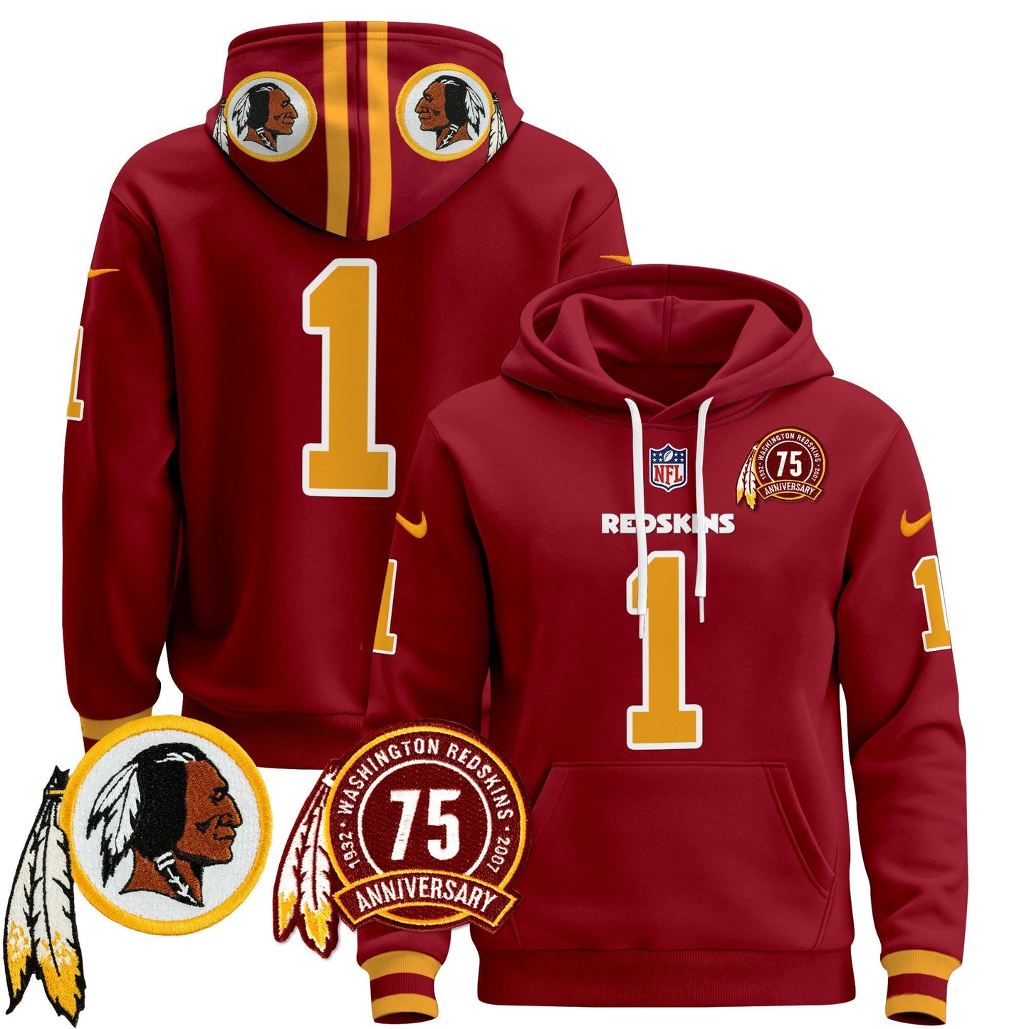 Men's Washington Redskins 2024 Pullover Hoodie - All Stitched