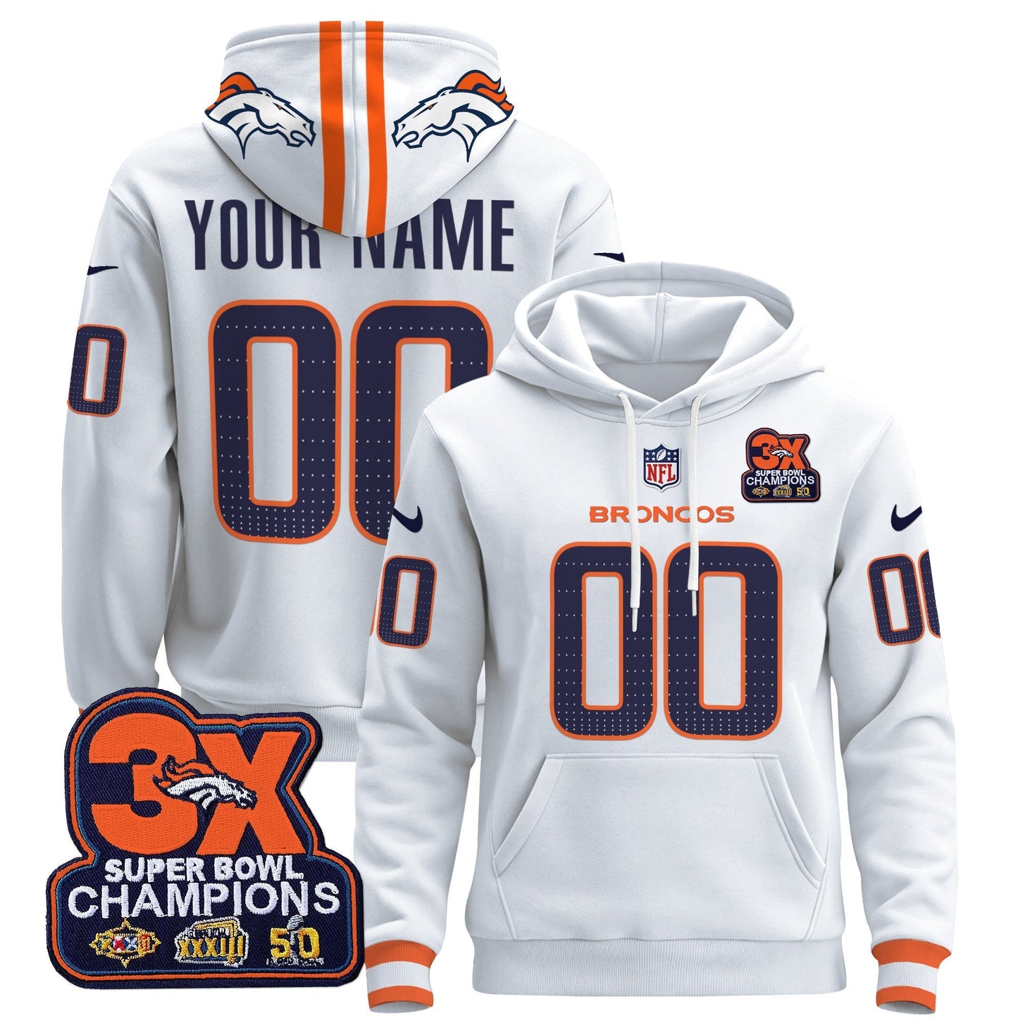 Denver Broncos 2025 Custom Pullover Hoodie