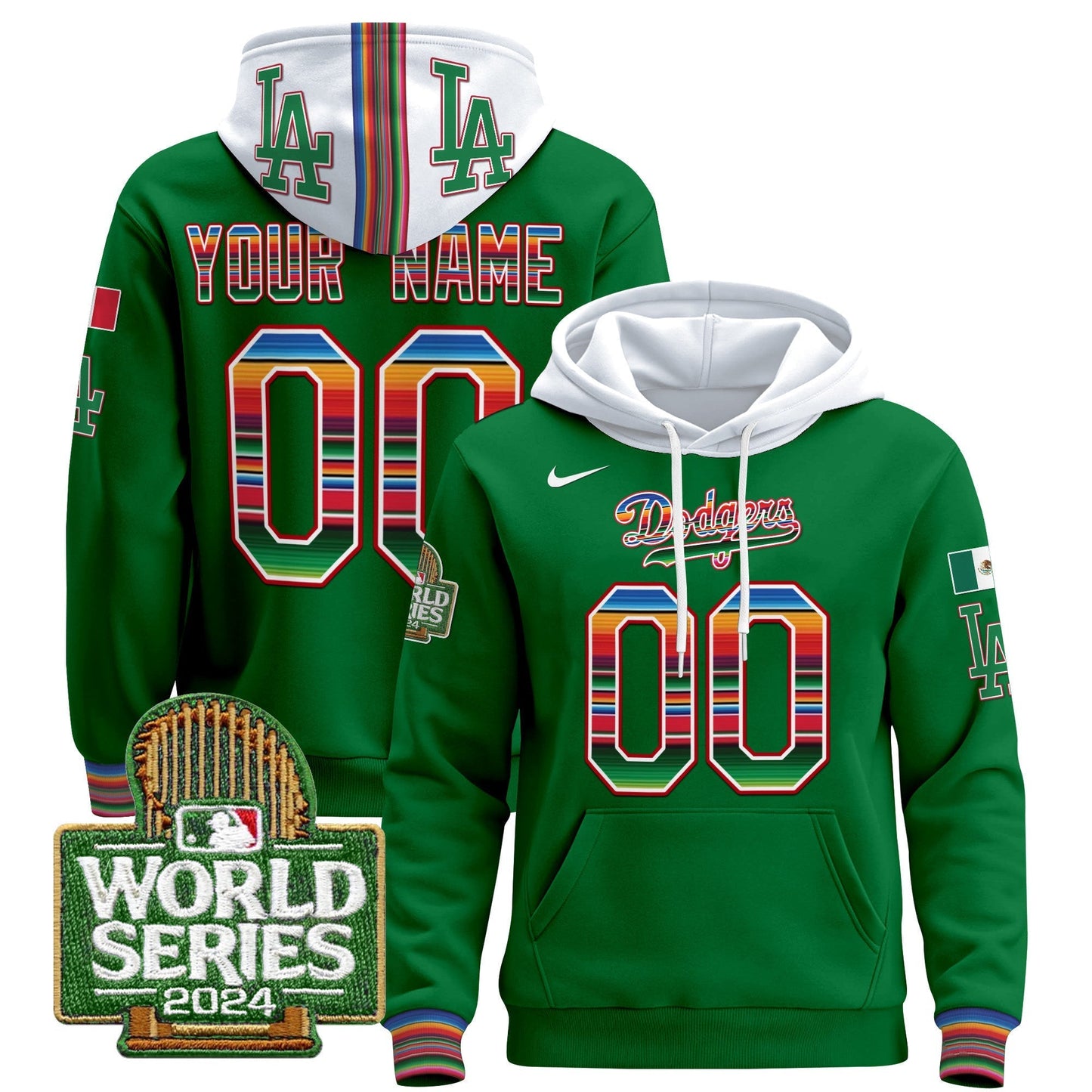 Dodgers Mexico 2024 World Series Custom Pullover Hoodie