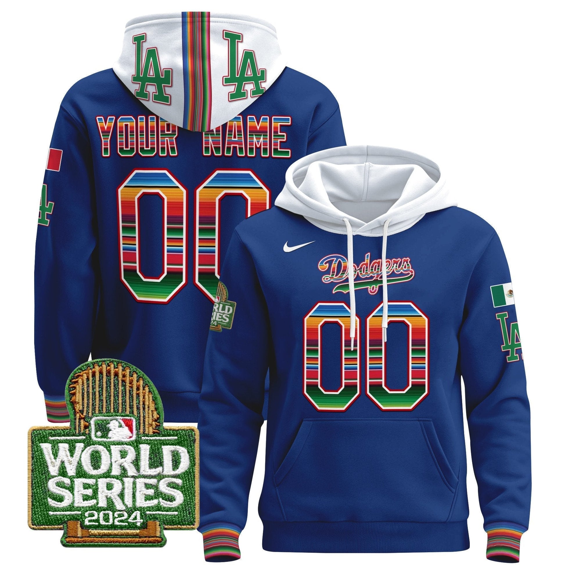 Dodgers Mexico 2024 World Series Custom Pullover Hoodie