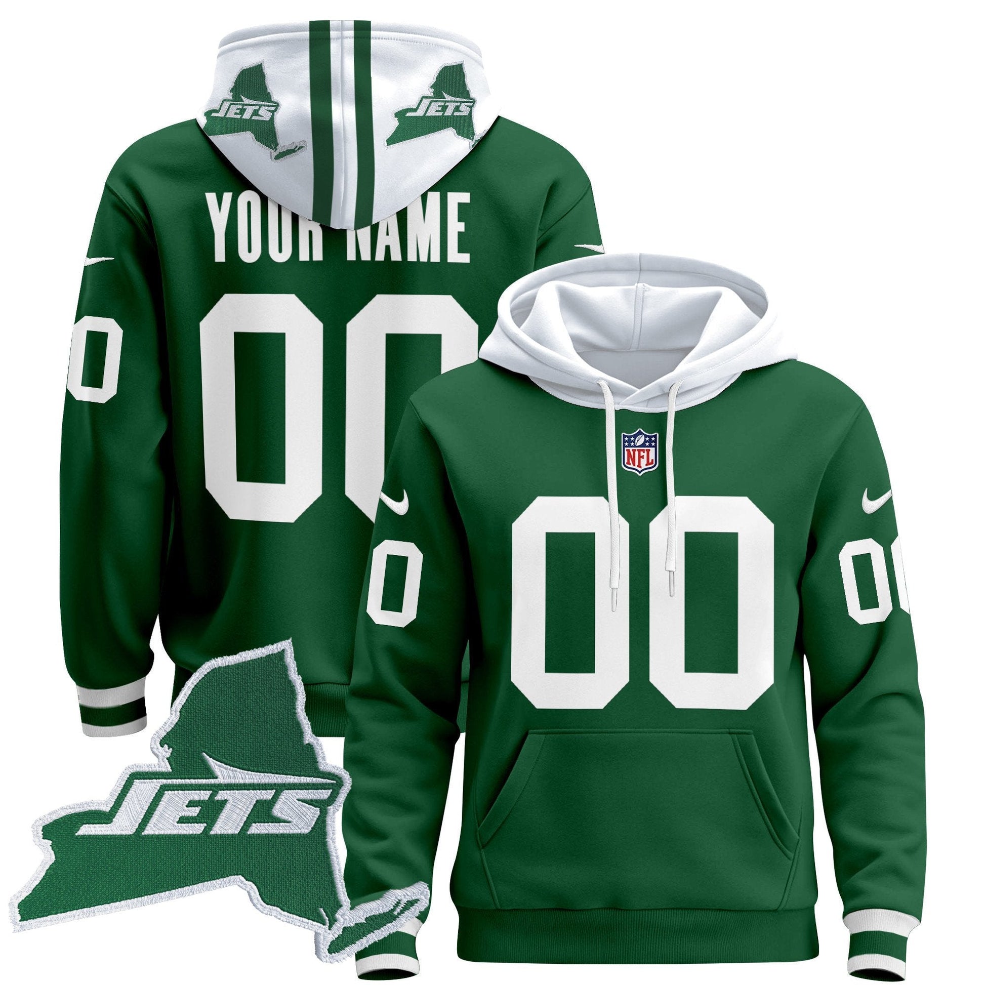 New York Jets Home 2024 Custom Pullover Hoodie
