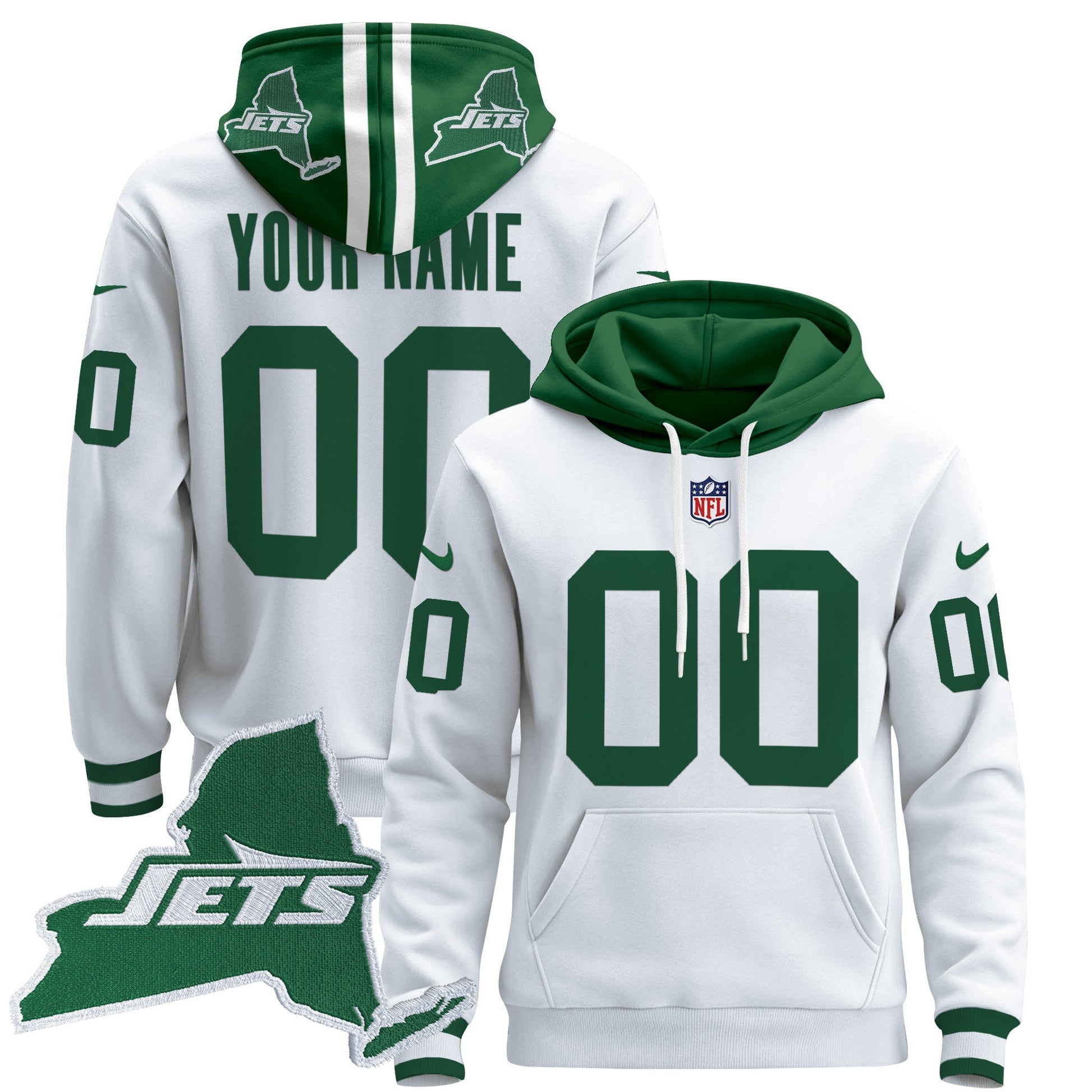 New York Jets Home 2024 Custom Pullover Hoodie