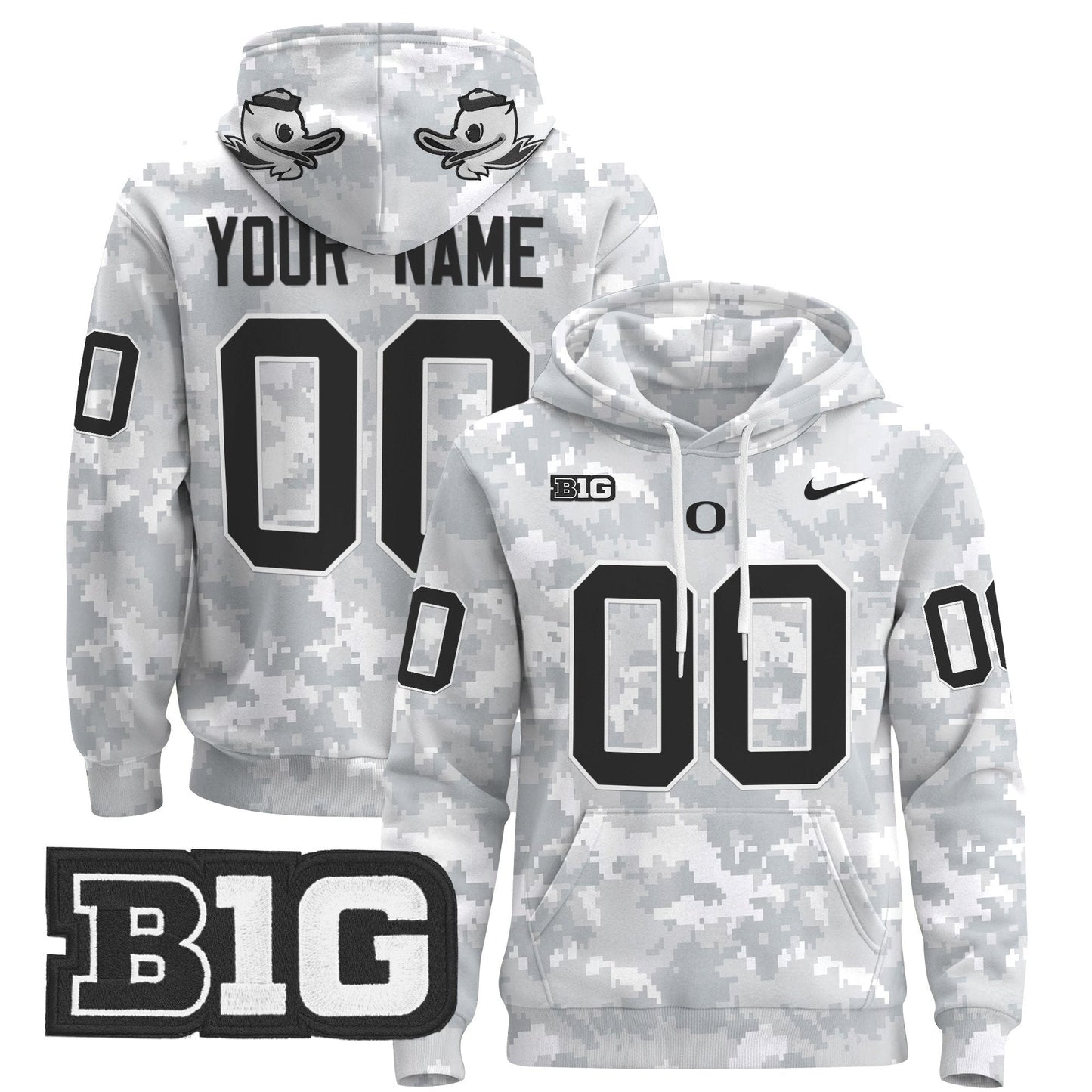Oregon Ducks 2024 Salute to Service Pullover Custom Hoodie