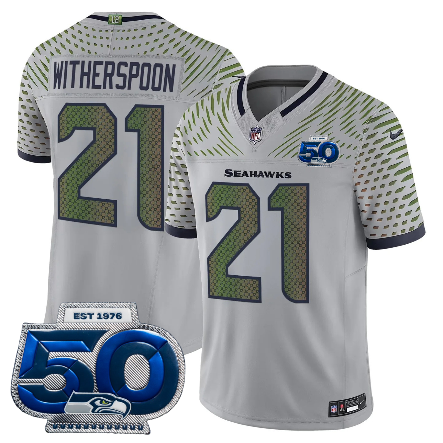 Seattle Seahawks 2025 "Rivalries" 50th Season Patch Vapor Limited Jersey - All Stitched