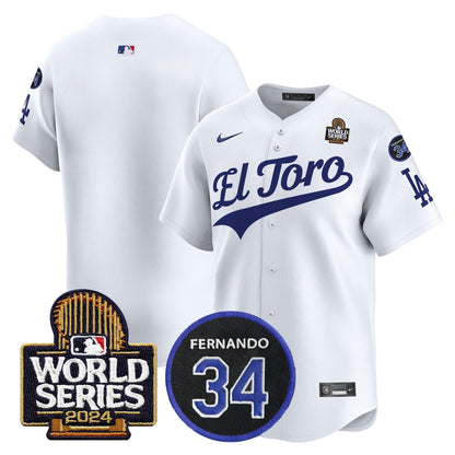 Dodgers El Toro 2024 World Series Patch Vapor Premier Limited Jersey - All Stitched