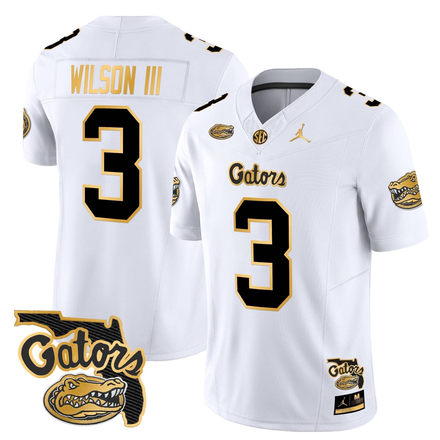 Florida Gators 2024 Florida Patch Gold Vapor Limited Jersey - All Stitched