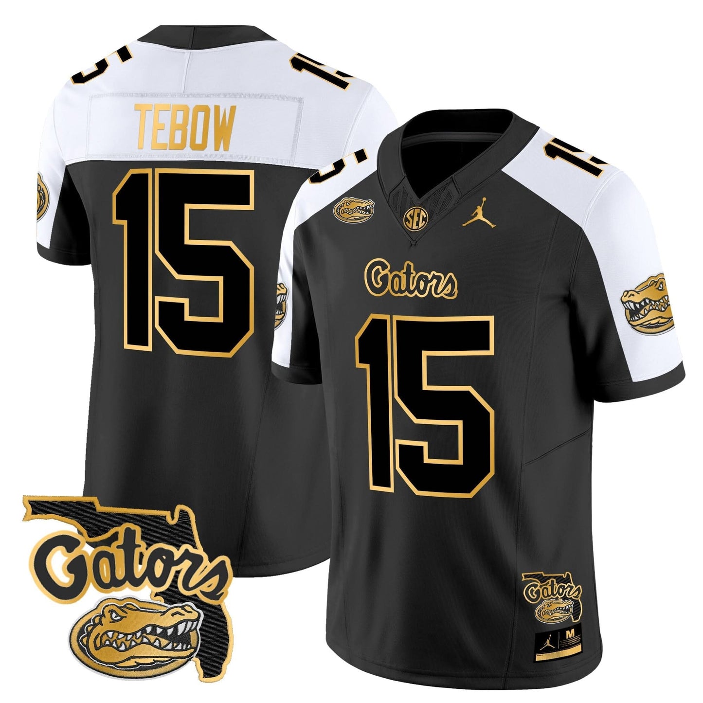 Florida Gators 2024 Florida Patch Gold Vapor Limited Jersey - All Stitched