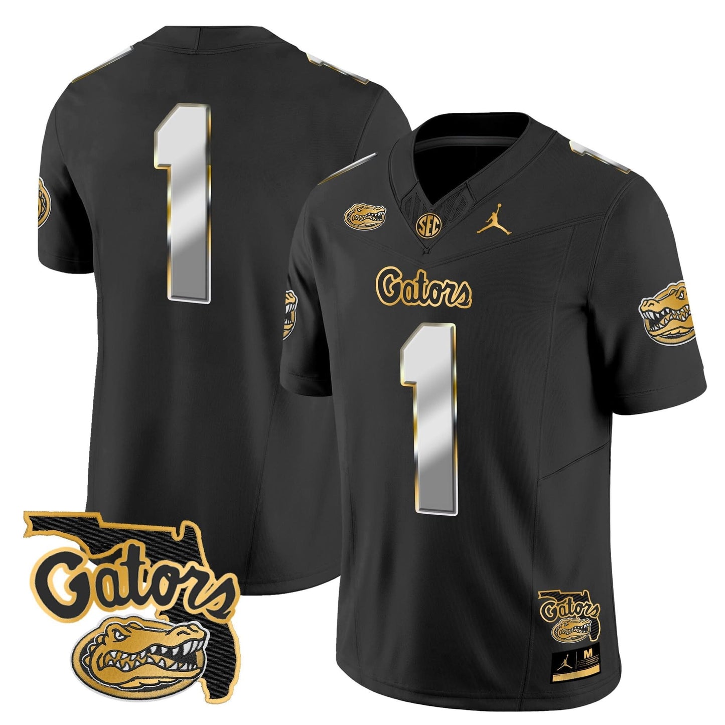 Florida Gators 2024 Florida Patch Gold Vapor Limited Jersey - All Stitched