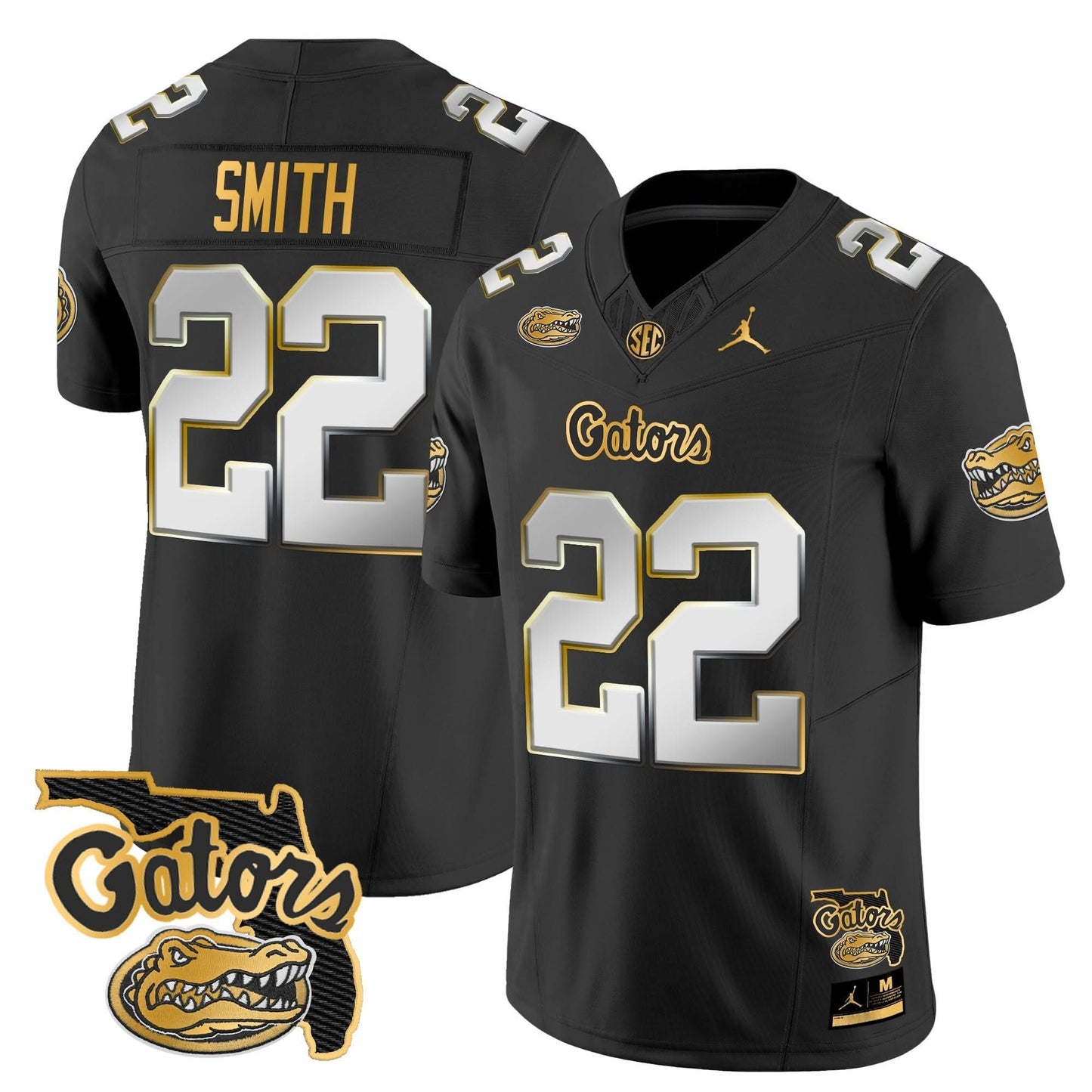 Florida Gators 2024 Florida Patch Gold Vapor Limited Jersey - All Stitched