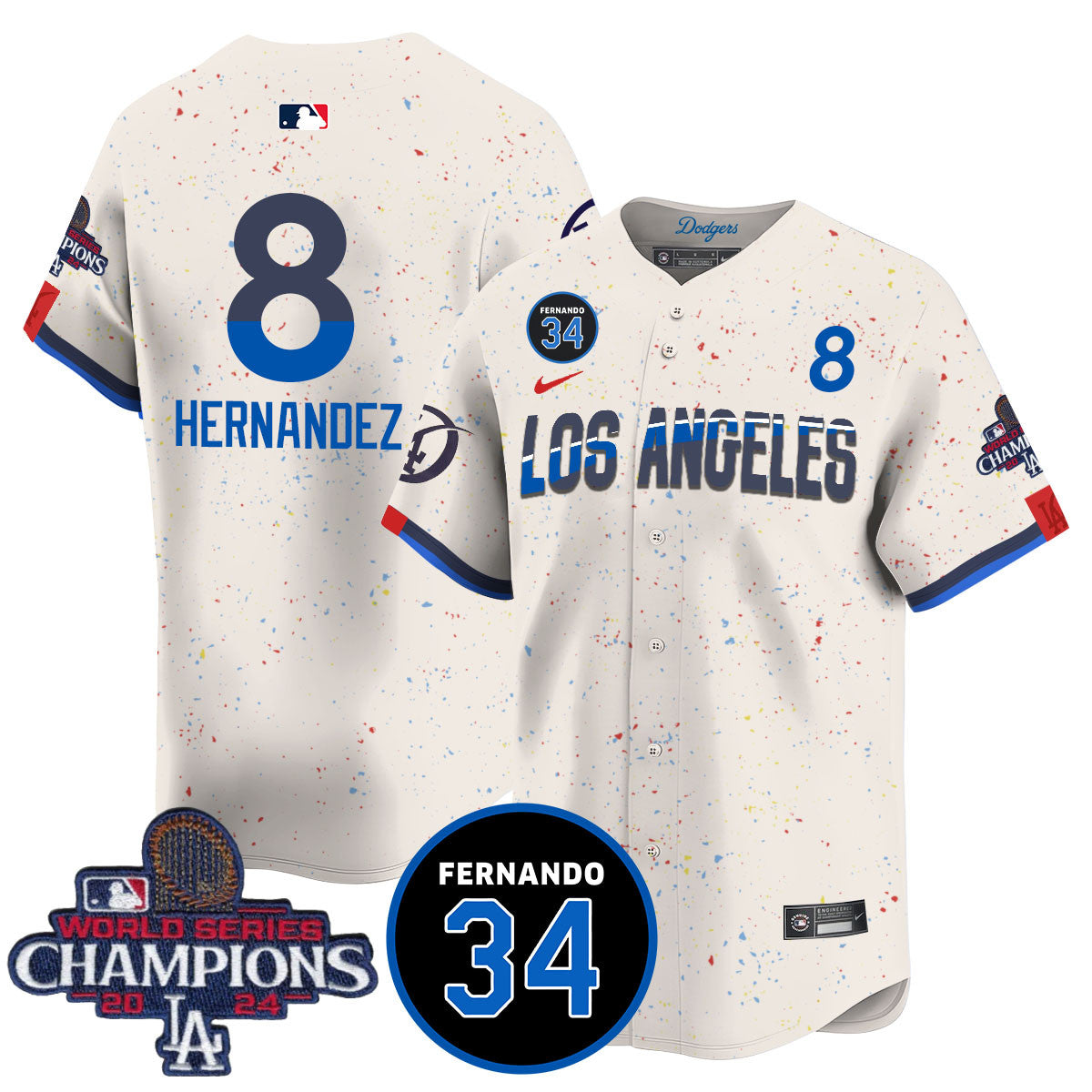 LA Dodgers - World Series Champions 2024/Fernando Valenzuela Memorial Jersey - All Stitched N1