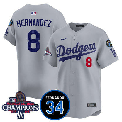 LA Dodgers - World Series Champions 2024/Fernando Valenzuela Memorial Jersey - All Stitched N08