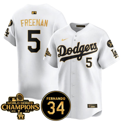 LA Dodgers - World Series Champions 2024/Fernando Valenzuela Memorial Jersey - All Stitched N1