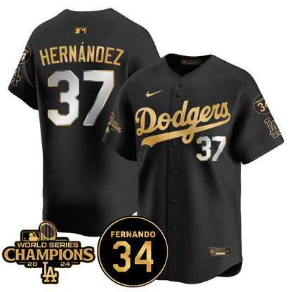 LA Dodgers - World Series Champions 2024/Fernando Valenzuela Memorial Jersey - All Stitched N1