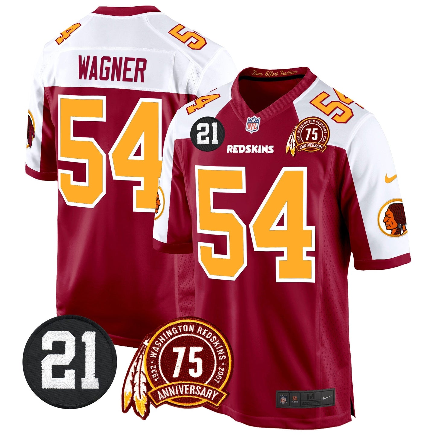 WR 75th & Sean Taylor Patch Game Jersey - All Stitched