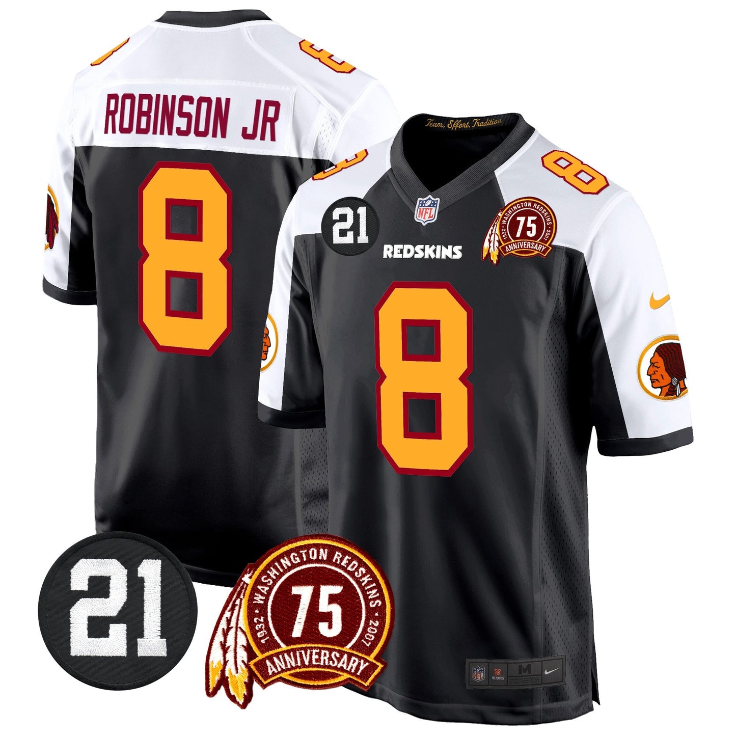 WR 75th & Sean Taylor Patch Game Jersey - All Stitched