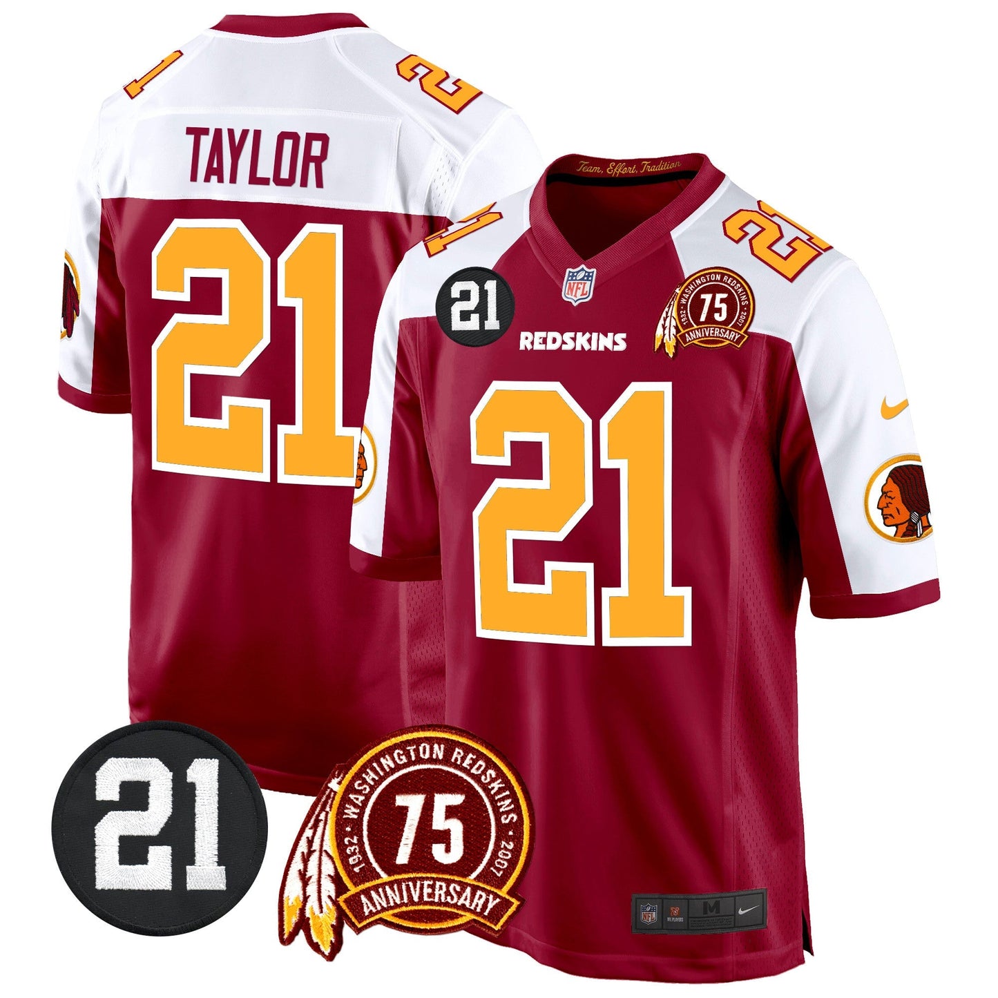 WR 75th & Sean Taylor Patch Game Jersey - All Stitched