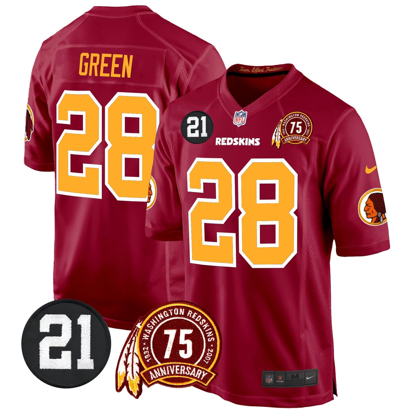 WR 75th & Sean Taylor Patch Game Jersey - All Stitched