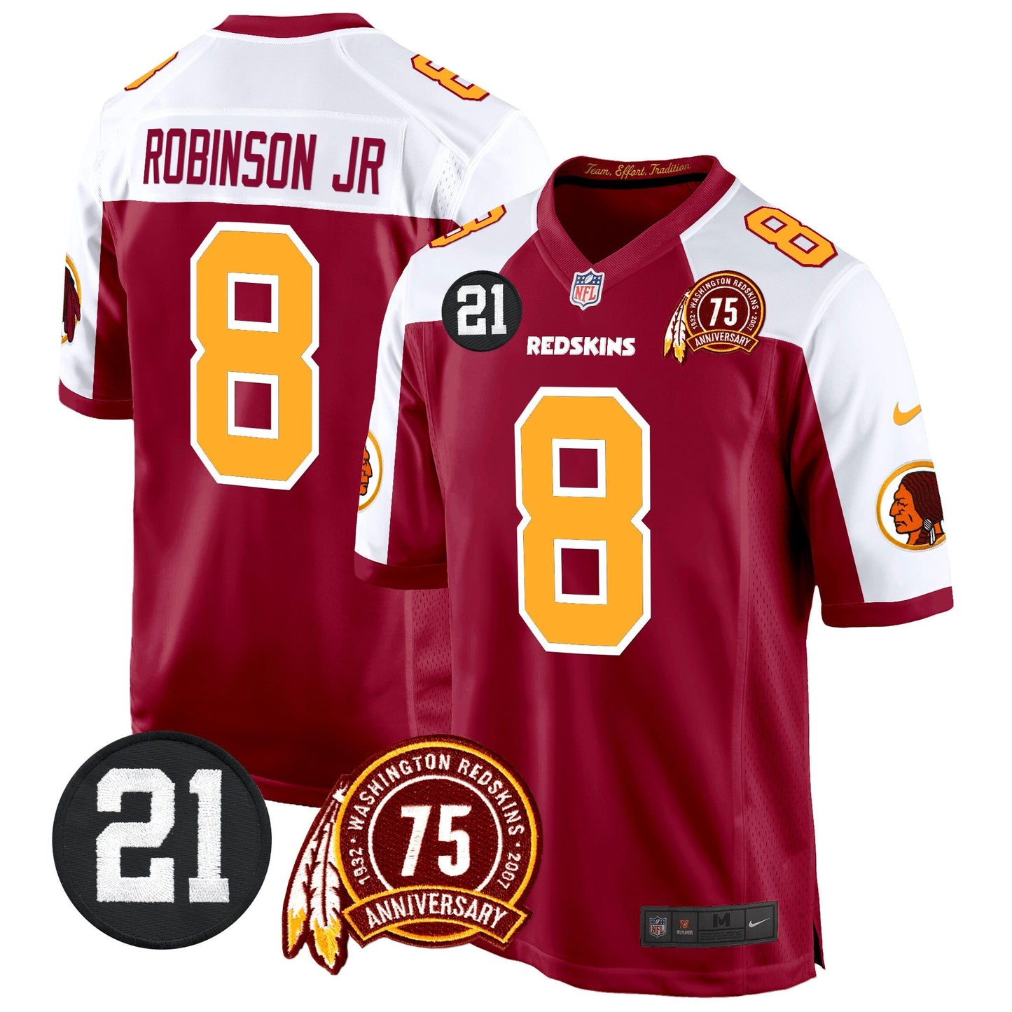 WR 75th & Sean Taylor Patch Game Jersey - All Stitched