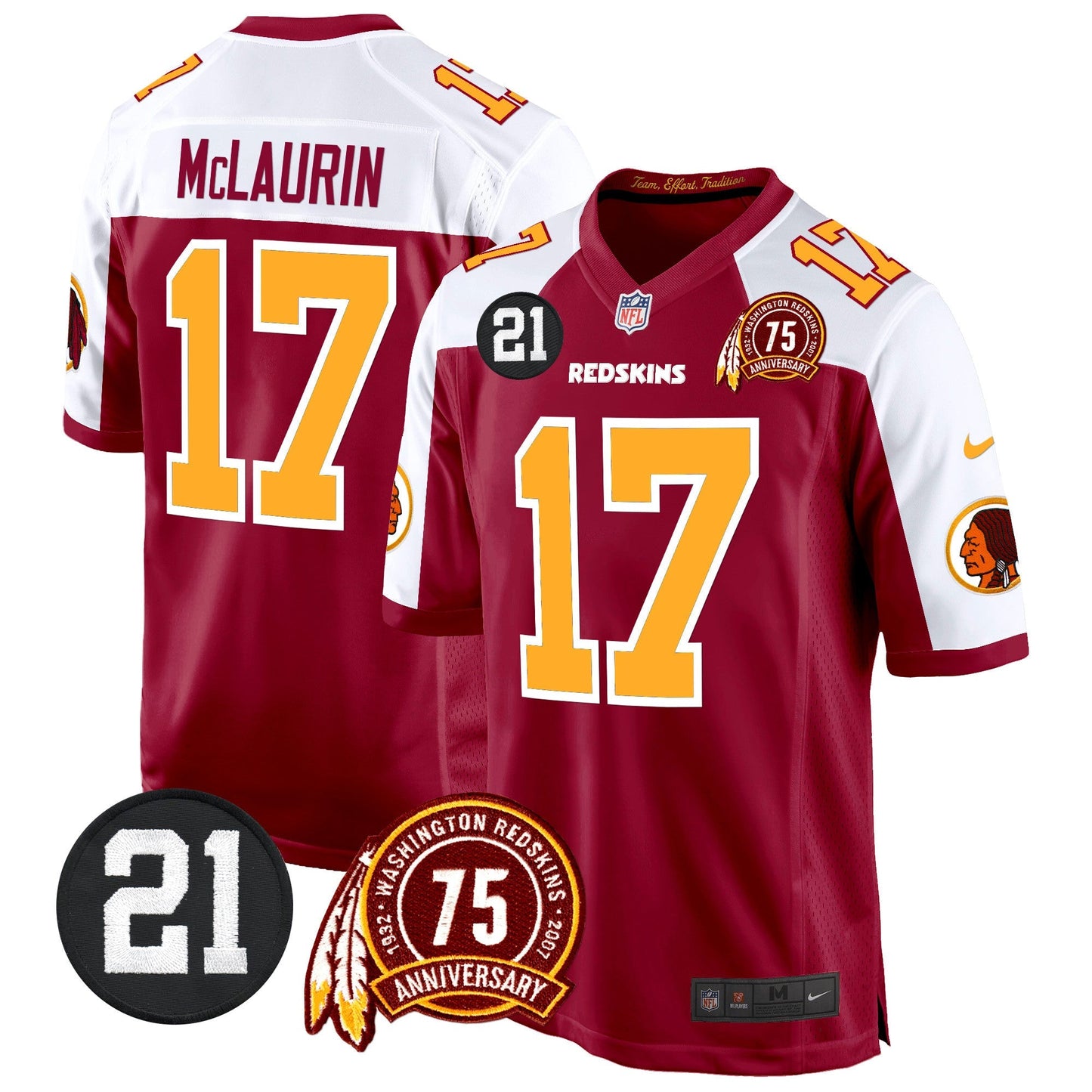 WR 75th & Sean Taylor Patch Game Jersey - All Stitched