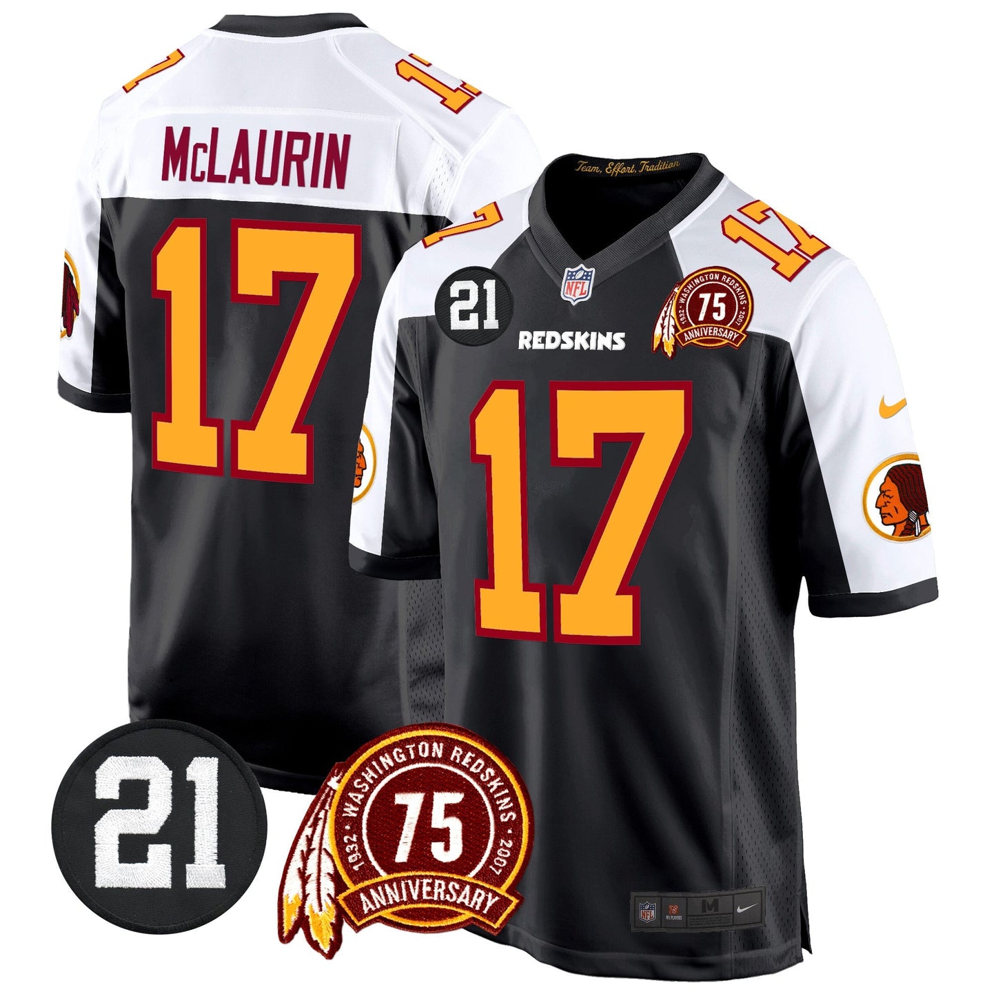 WR 75th & Sean Taylor Patch Game Jersey - All Stitched