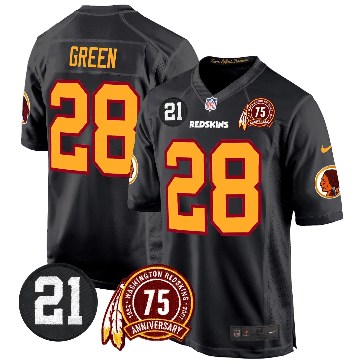 WR 75th & Sean Taylor Patch Game Jersey - All Stitched