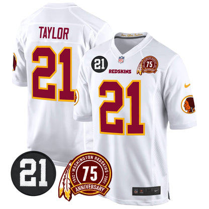 WR 75th & Sean Taylor Patch Game Jersey - All Stitched